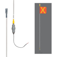 Safety Whip&reg; All-Weather Super-Duty Warning Whips with Constant LED Light, Spring Mount, 12' High, Orange with Reflective PB Rental Co. Ltd.