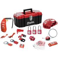 Trousse de cadenassage standard avec cadenas en thermoplastique Zenex, Ensemble &eacute;lectrique/Vanne, 27 composants compris PB Rental Co. Ltd.