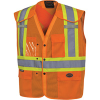 6938A Drop Shoulder Safety Tear-Away Vest, High Visibility Orange, Medium/Small, Polyester PB Rental Co. Ltd.