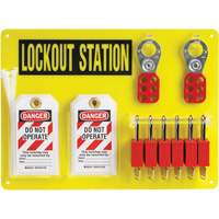 Lockout Board with Keyed Different Nylon Safety Lockout Padlocks, Plastic Padlocks, 6 Padlock Capacity, Padlocks Included PB Rental Co. Ltd.
