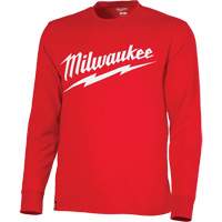 Chandail &agrave; manches longues tr&egrave;s r&eacute;sistant avec logo Milwaukee, Hommes, Petit, Rouge PB Rental Co. Ltd.