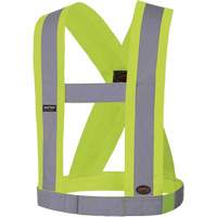5492 Bretelles de s&eacute;curit&eacute; r&eacute;glable de 4" de large, R&eacute;pond ou surpasse la norme CSA Z96 classe 2 - niveau 2, Jaune lime haute visibilit&eacute;, Couleur r&eacute;fl&eacute;chissante Argent, Taille unique PB Rental Co. Ltd.