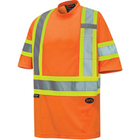 6970 Bird's-Eye Safety T-Shirt, Polyester, X-Small, High Visibility Orange PB Rental Co. Ltd.