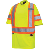6971 Bird's-Eye Safety T-Shirt, Polyester, X-Small, High Visibility Lime-Yellow PB Rental Co. Ltd.