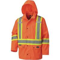 5575A Veste de s&eacute;curit&eacute; imperm&eacute;able avec capuchon amovible 450D, Polyester, Orange haute visibilit&eacute;, Petit PB Rental Co. Ltd.