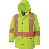 5585A Veste de s&eacute;curit&eacute; imperm&eacute;able avec capuchon amovible 450D, Polyester, Jaune lime haute visibilit&eacute;, T-petit PB Rental Co. Ltd.