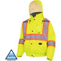 5033 Veste aviateur de s&eacute;curit&eacute; imperm&eacute;able et matelass&eacute;e pour l'hiver, Polyester, Jaune lime haute visibilit&eacute;, Petit PB Rental Co. Ltd.