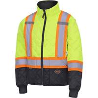 5016 Manteau matelass&eacute; pour cong&eacute;lateur, Polyester, Noir/Jaune lime haute visibilit&eacute;, T-petit PB Rental Co. Ltd.