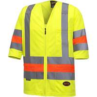 6019 Short-Sleeved Quebec Traffic Control Shirt, Polyester, X-Small, High Visibility Lime-Yellow PB Rental Co. Ltd.