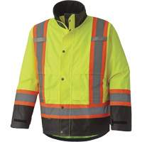 5401 Veste de s&eacute;curit&eacute; imperm&eacute;able 300D Trilobal antid&eacute;chirure, Polyester, Noir/Jaune lime haute visibilit&eacute;, T-petit PB Rental Co. Ltd.