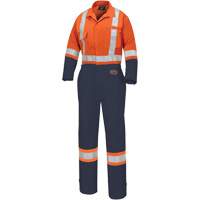 5514WBB Women's 2-Tone Safety Coveralls, X-Small, High Visibility Orange/Navy Blue PB Rental Co. Ltd.
