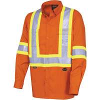 4441 Ultra-Cool Long-Sleeved Safety Shirt, Cotton, Small, High Visibility Orange PB Rental Co. Ltd.
