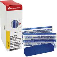 Pansements bleus d&eacute;tectables par d&eacute;tecteurs de m&eacute;taux, Rectangulaire/carr&eacute;e, 1", Tissu d&eacute;tectable, St&eacute;rile PB Rental Co. Ltd.