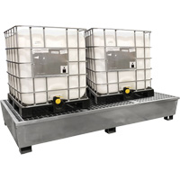 Ultra-Twin IBC Spill Pallet en acier, Capacit&eacute; de d&eacute;versement 370 gal. US, 103,8" x 26,8" x 51,1" PB Rental Co. Ltd.