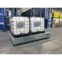 Ultra-Twin IBC Spill Pallet en acier, Capacit&eacute; de d&eacute;versement 370 gal. US, 103,8" x 26,8" x 51,1" PB Rental Co. Ltd.