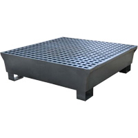 Ultra-Spill Pallet en acier, 4 barils, Capacit&eacute; de d&eacute;versement 68 gal. US, 49,1" x 47,1" x 10,9" PB Rental Co. Ltd.