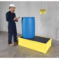 Ultra-Spill Pallet flexible, 2 barils, Capacit&eacute; de d&eacute;versement 66 gal. US, 48" x 24" x 14" PB Rental Co. Ltd.