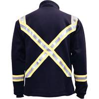 Flame Resistant Striped Full Zip Fleece Jacket, Small, Navy Blue PB Rental Co. Ltd.