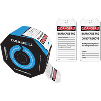 &eacute;tiquettes de danger pour barricade, Papier cartonn&eacute;, 3" la x 6-1/4" h, Anglais PB Rental Co. Ltd.