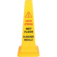 C&ocirc;ne d'avertissement de plancher mouill&eacute;, Bilingue avec pictogramme PB Rental Co. Ltd.