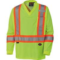 6985 Traffic Micro Mesh Long-Sleeved Safety Shirt, Small, High Visibility Lime-Yellow PB Rental Co. Ltd.