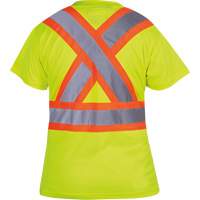 6949 Women's Bird's-Eye Safety T-Shirt, Polyester, X-Small, High Visibility Lime-Yellow PB Rental Co. Ltd.