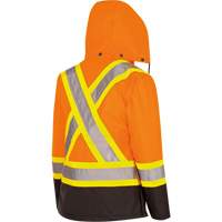 5020BBW Manteau 7 en 1 imperm&eacute;able pour femmes avec capuchon, Polyester/Polyur&eacute;thane, Orange haute visibilit&eacute;, T-petit PB Rental Co. Ltd.