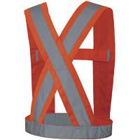 5491 Bretelles ajustables de s&eacute;curit&eacute; haute visibilit&eacute; de 4" de largeur, R&eacute;pond ou surpasse la norme CSA Z96 classe 2 - niveau 2, Orange haute visibilit&eacute;, Couleur r&eacute;fl&eacute;chissante Argent, Taille unique PB Rental Co. Ltd.
