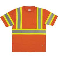 Chemise de s&eacute;curit&eacute; &agrave; manches courtes, Coton, T-petit, Orange haute visibilit&eacute; PB Rental Co. Ltd.