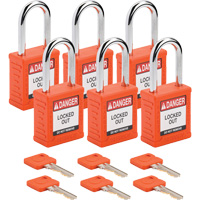 Velocity Lockout Padlocks, Orange, Keyed Different, Nylon, 1-1/2" Width PB Rental Co. Ltd.