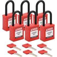 Velocity Lockout Padlocks, Red, Keyed Alike, Nylon, 1-1/2" Width PB Rental Co. Ltd.