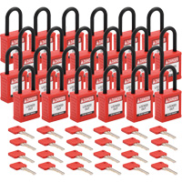 Velocity Lockout Padlocks, Red, Keyed Different, Nylon, 1-1/2" Width PB Rental Co. Ltd.
