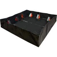 Berme d&eacute;ployable &agrave; mur IBX, Capacit&eacute; 1077 gal. US, 12' la x 12' lo x 12" h, Support &agrave; encliqueter PB Rental Co. Ltd.