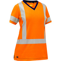Chemise &agrave; manches courtes et X au dos Bisley pour femmes, Poly-coton, Petit, Orange haute visibilit&eacute; PB Rental Co. Ltd.