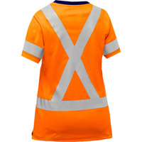 Chemise &agrave; manches courtes et X au dos Bisley pour femmes, Poly-coton, Petit, Orange haute visibilit&eacute; PB Rental Co. Ltd.