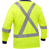 Chemise &agrave; manches longues et X au dos Bisley, Poly-coton, Petit, Jaune lime haute visibilit&eacute; PB Rental Co. Ltd.