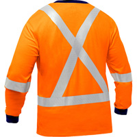 Chemise &agrave; manches longues et X au dos Bisley, Poly-coton, Petit, Orange haute visibilit&eacute; PB Rental Co. Ltd.