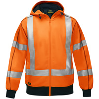 Bisley&reg; X-Back Full Zip Hooded Sweatshirt with Sherpa Lining, Small, High Visibility Orange PB Rental Co. Ltd.