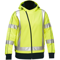 Bisley&reg; X-Back Women's Contoured Full Zip Hooded Sweatshirt with Sherpa Lining, Small, High Visibility Lime-Yellow PB Rental Co. Ltd.