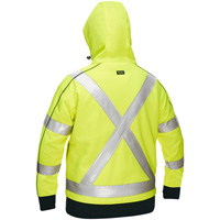 Bisley&reg; X-Back Women's Contoured Full Zip Hooded Sweatshirt with Sherpa Lining, Small, High Visibility Lime-Yellow PB Rental Co. Ltd.