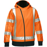 Bisley&reg; X-Back Women's Contoured Full Zip Hooded Sweatshirt with Sherpa Lining, Small, High Visibility Orange PB Rental Co. Ltd.