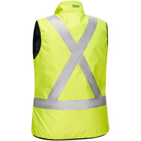 Veste bouffante, enveloppante et r&eacute;versible avec X au dos Bisley pour femmes, Jaune lime haute visibilit&eacute;, Petit, Polyester PB Rental Co. Ltd.