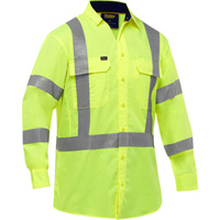 Chemise de travail &agrave; manches longues et X au dos Bisley avec X-Airflow, Poly-coton, Petit, Jaune lime haute visibilit&eacute; PB Rental Co. Ltd.