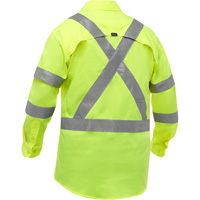 Chemise de travail &agrave; manches longues et X au dos Bisley avec X-Airflow, Poly-coton, Petit, Jaune lime haute visibilit&eacute; PB Rental Co. Ltd.