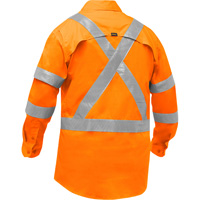 Chemise de travail &agrave; manches longues et X au dos Bisley avec X-Airflow, Poly-coton, Petit, Orange haute visibilit&eacute; PB Rental Co. Ltd.