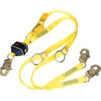 Twin-Leg Tie-Back Web Shock-Absorbing Lanyard, 6', Snap Hook Center, Snap Hook Leg Ends, Polyester PB Rental Co. Ltd.