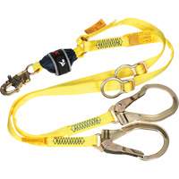 Twin-Leg Tie-Back Web Shock-Absorbing Lanyard, 6', Rebar Hook Center, Snap Hook Leg Ends, Polyester PB Rental Co. Ltd.