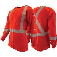Atlas Guardian&reg; FR/AR Henley Shirts with 2" Striping, X-Small, High Visibility Orange PB Rental Co. Ltd.