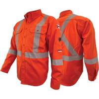 Atlas Guardian&reg; FR/AR Work Shirts with 2" Striping, X-Small, High Visibility Orange PB Rental Co. Ltd.