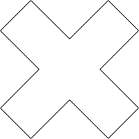 Floor Marking Shapes, Cross, 9.5" L x 3.5" W, White, Vinyl PB Rental Co. Ltd.